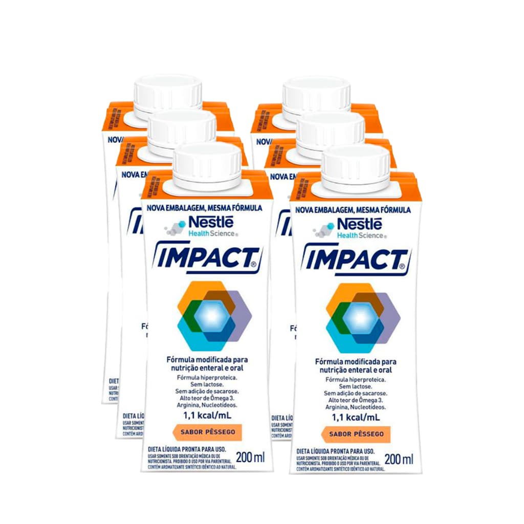 Impact - Sabor Pêssego - 200ml - 6 unidades - Nestlé