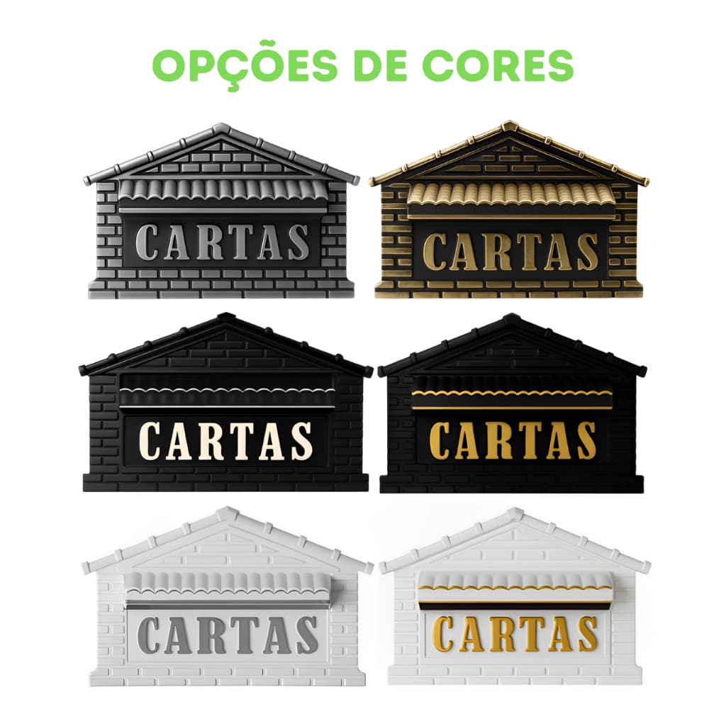 Caixa Correio Tijolinho Para Grade E Muro em Pvc Reforçado Moderna compre junto cadeado