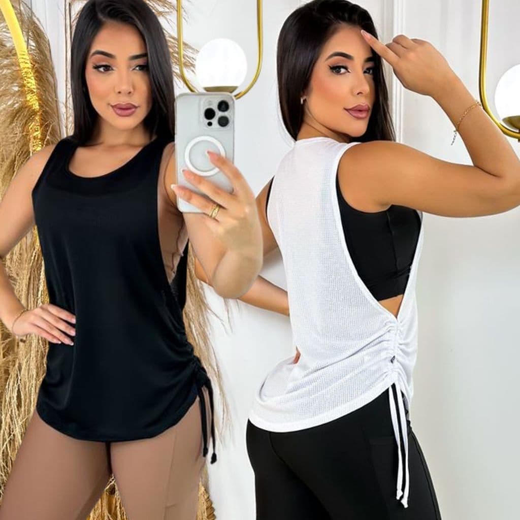 Blusa Academia feminina Puxar )Regata Veste Legging Camisão Tapa Bumbum Camiseta Tule  roupas de Academia Dry Fit Treino