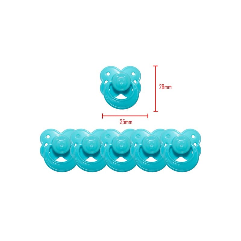 Chupeta Boneca Reborn com 6 Mini  Azul modelo ursinho Chupetas bico palito de Boneca – Mini / Lembrancinhas/ Chá de Bebê