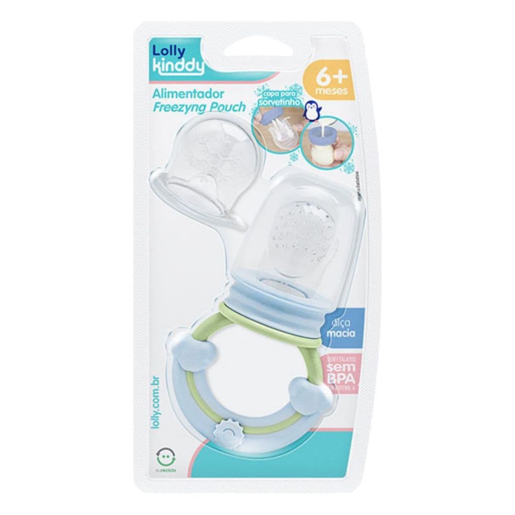 Chupeta Alimentadora Porta Frutas picole de leite Bebê +6M com Tampa Higiênica e Bico silicone Macio
