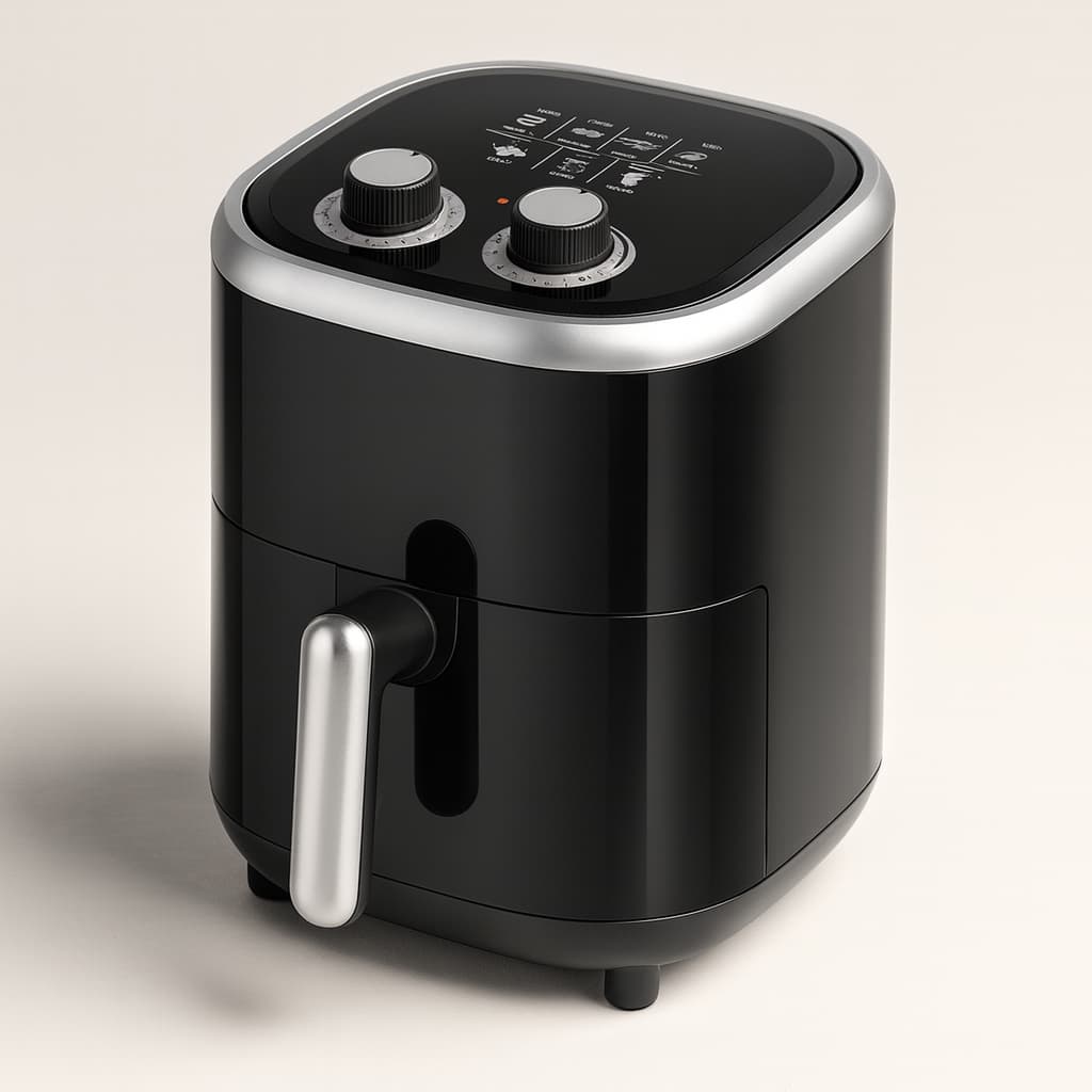 Air Fryer Fritadeira Elétrica Sem Óleo 3,5L 1200W 220V Preta Multiuso Cozinha Kaza+ Antiaderente