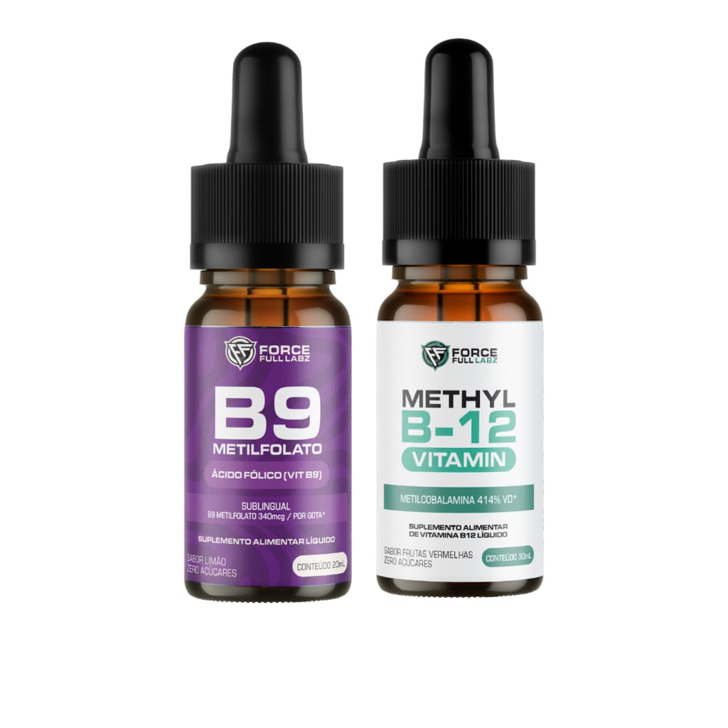 Vitamina B12 Metilcobalamina Sublingual Liquida Em Gotas 414% Vd 100% Pura Vegan+ B9  Ácido Fólico, Suplemento Vitaminas