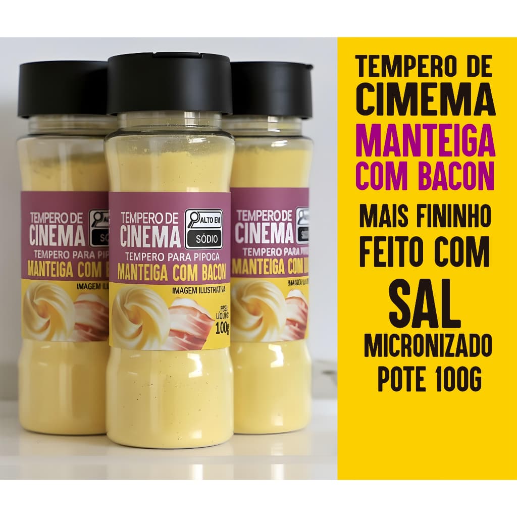 TEMPERO PARA PIPOCA MANTEIGA COM BACON POTE 100G