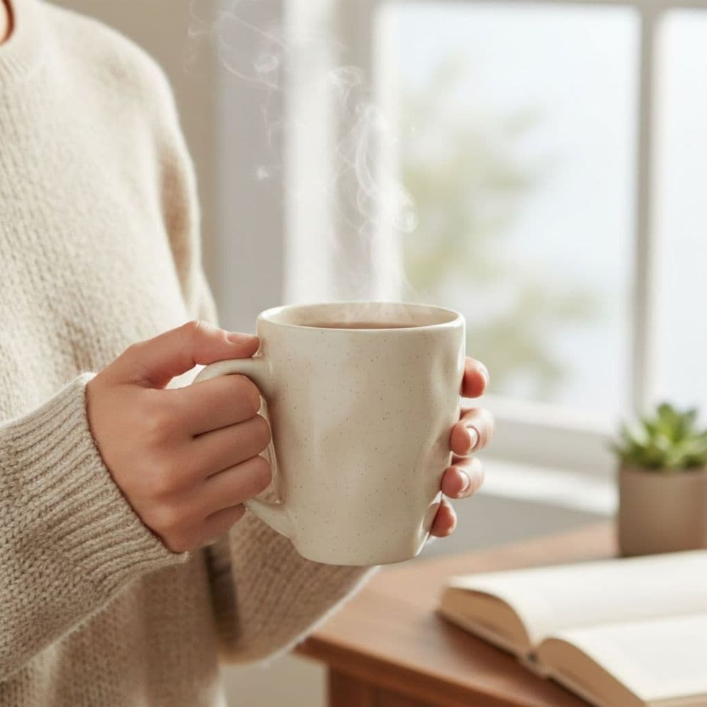 Xícara Caneca De Café E Chá Em Cerâmica Para Casa E Escritório 390ml Grande Orgânica Modelo Duna