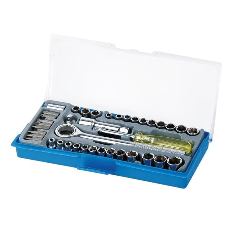 Kit Jogo De Chave Catraca Reversível Soquete C/40 Pçs Maleta Chave Catraca IMP