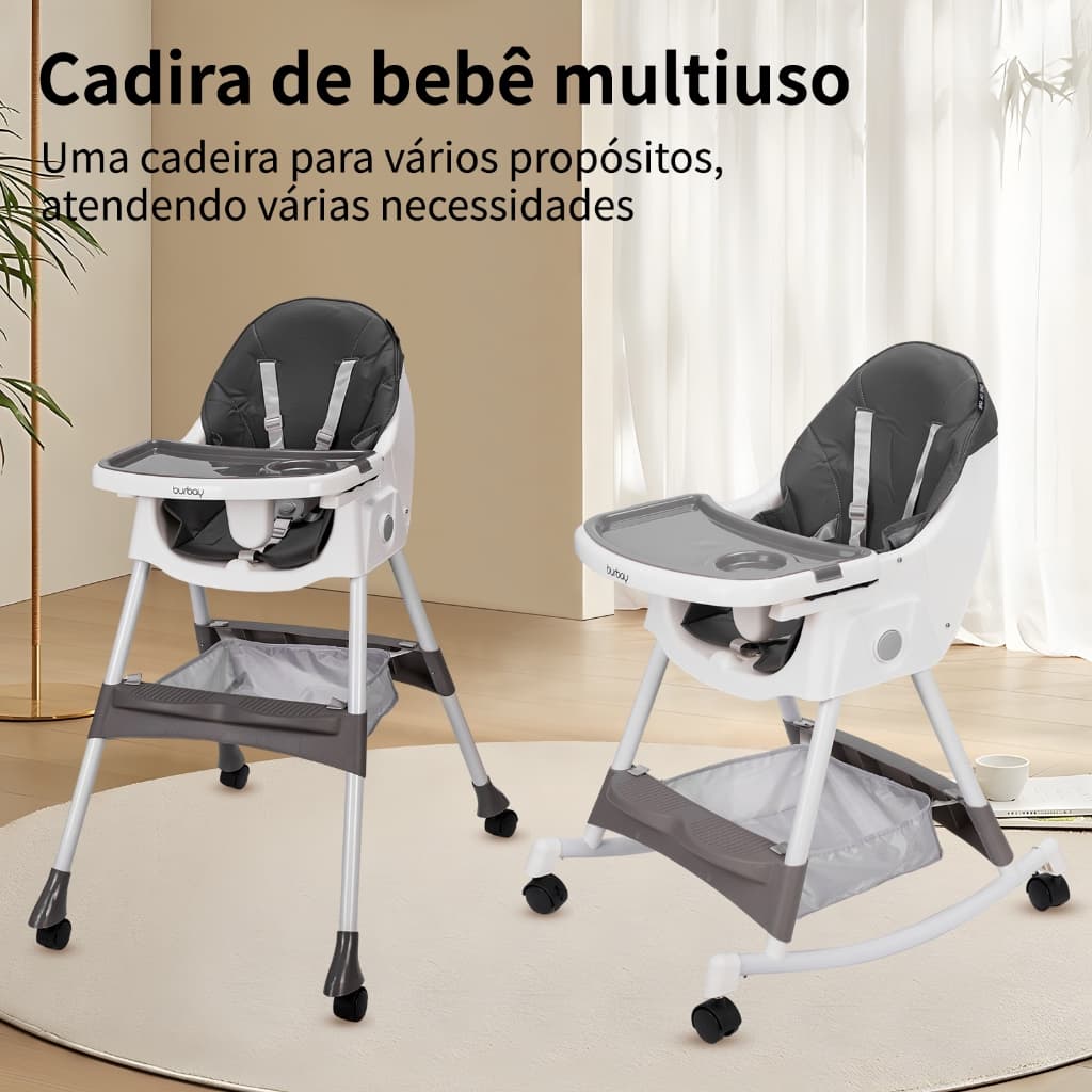 Cadeira de Jantar Infantil, Cadeira Alta Para Bebê, Cadeira de Alimentação,Dobrável e Multifuncional