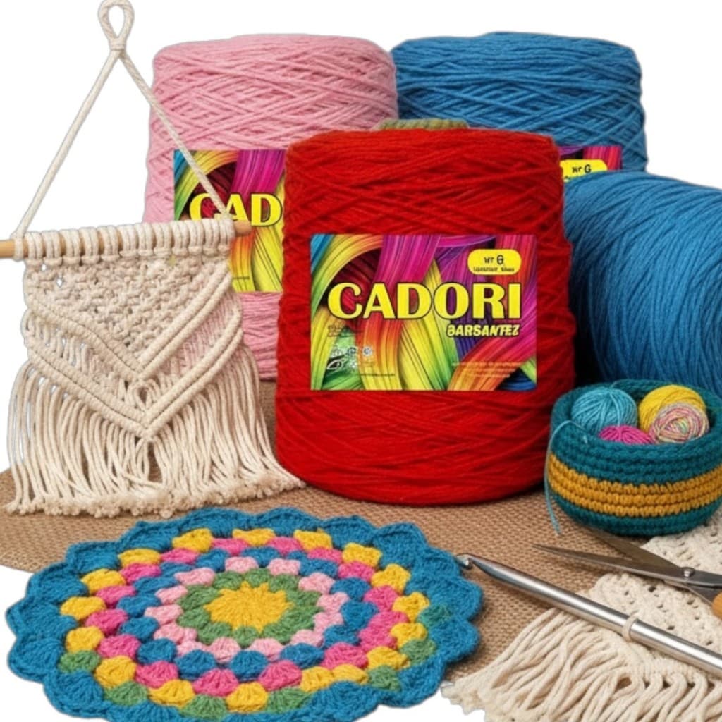 Barbante Cadori Nº 06 600gr. Perfeito para Crochê e Tricô Artesanal - Kit c/ 05 Unid.