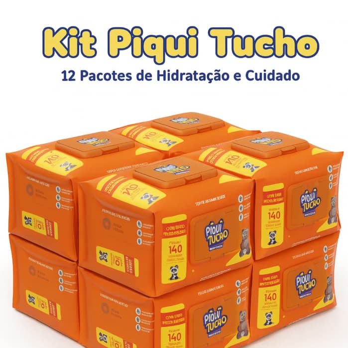Toalha Umedecida Piquitucho Hidrate  Kit com 12 Pacotes 140 Unidades Cada