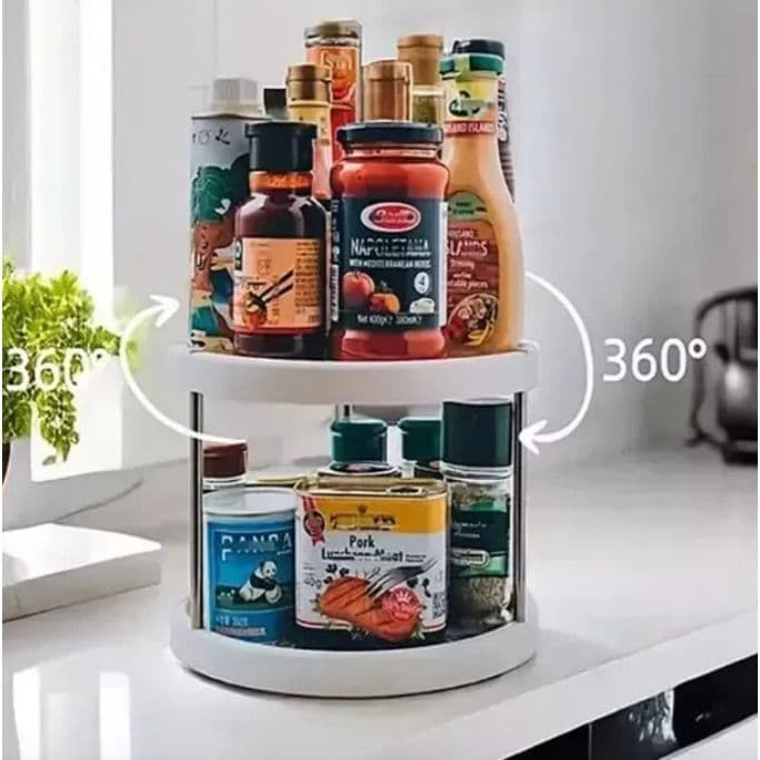 Organizador 2 Andares Giratório Multiuso Cozinha E Banheiro - Envio Agora!