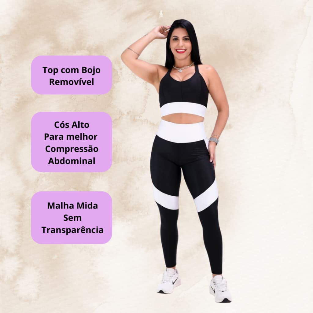 Calça legging conjunto academia feminino sem transparência roupa fitness suplex look feminino treino