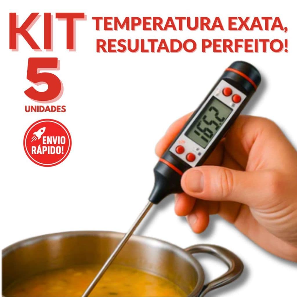 Termômetro Digital Culinário Precisão Rápida Para Carne Churrasco Doces Óleo Chocolate Cozinha Natal