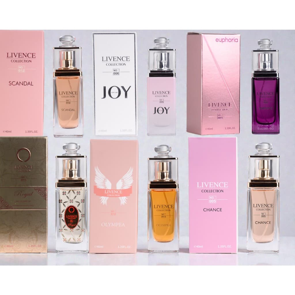 Perfumes Femininos Importados Livence Luxo 40 ml- Fragrâncias florais e frutadas presente de natal