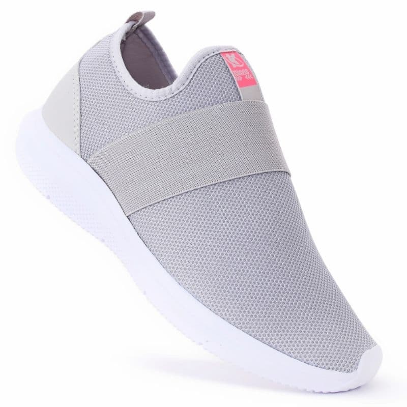 Tênis Feminino Meia Kross Cinza Slip-On Esportivo Academia Confortável Leve Casual Caminhada Corrida