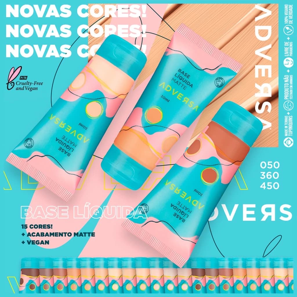 Base Líquida Matte Oil Free Vegana Adversa 25g