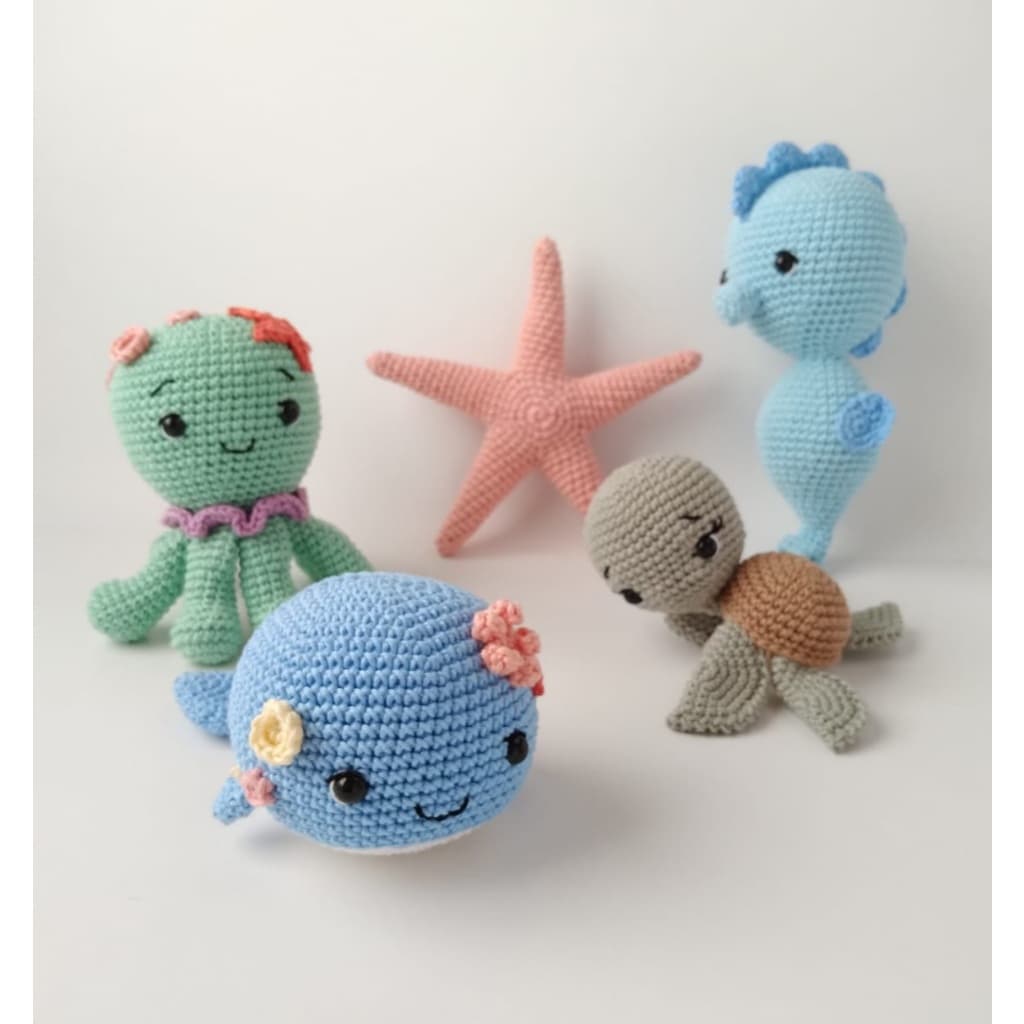 Kit fundo do mar ¨I¨ feito em crochê - amigurumi para decorar
