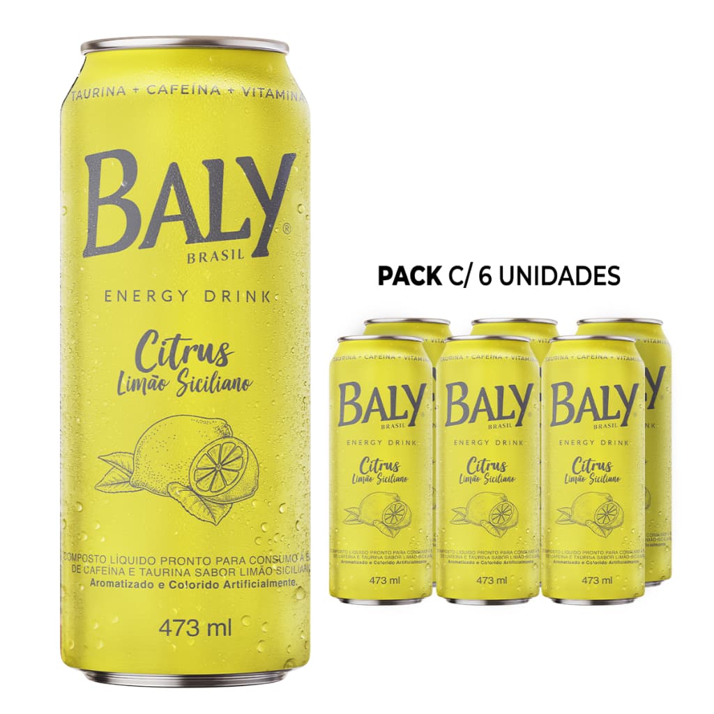 Pack Energético Baly Energy Drink Citrus 473ml