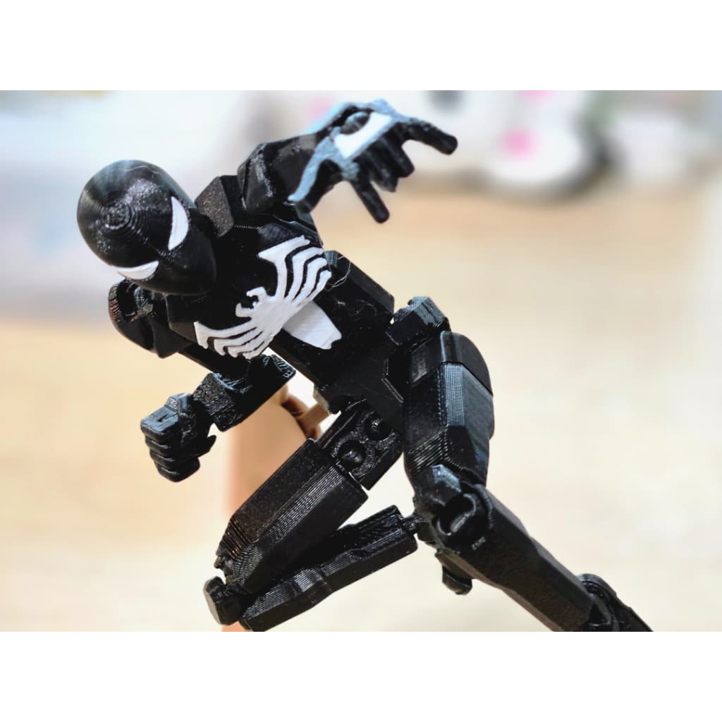 Boneco Dummy 13 Venom + Suporte - Articulado Action Figure Brinquedo Sensorial Varias Posições 3D