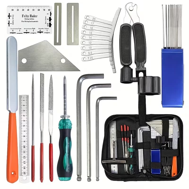 Conjunto de ferramentas de reparo de guitarra 25 em 1