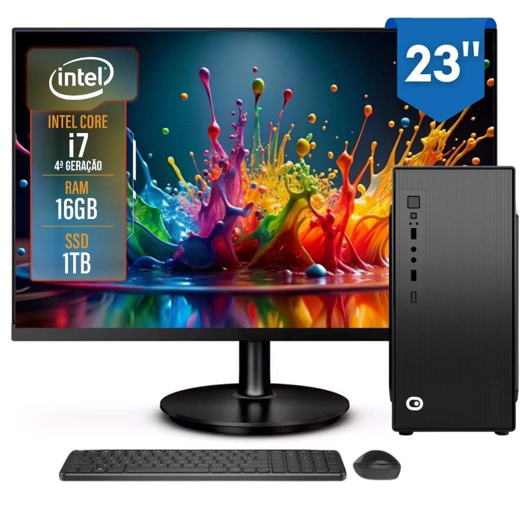 Computador Completo 2Eletro Top Intel Core i7, 16GB RAM, 1TB, Bivolt, 23" Full HD