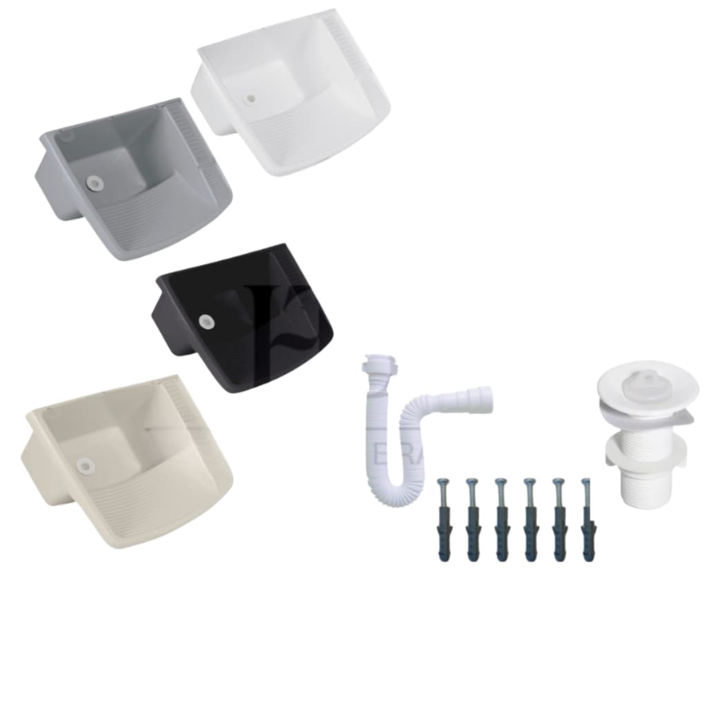 Kit Completo Tanque Lava Roupa 15L Válvula Ralo Sifão Parafuso Bucha Tanquinho Roupas Lavanderia