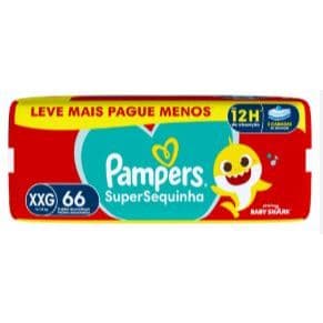 Fralda Pampers SuperSequinha Baby Shark Hiper XXG -66 unid