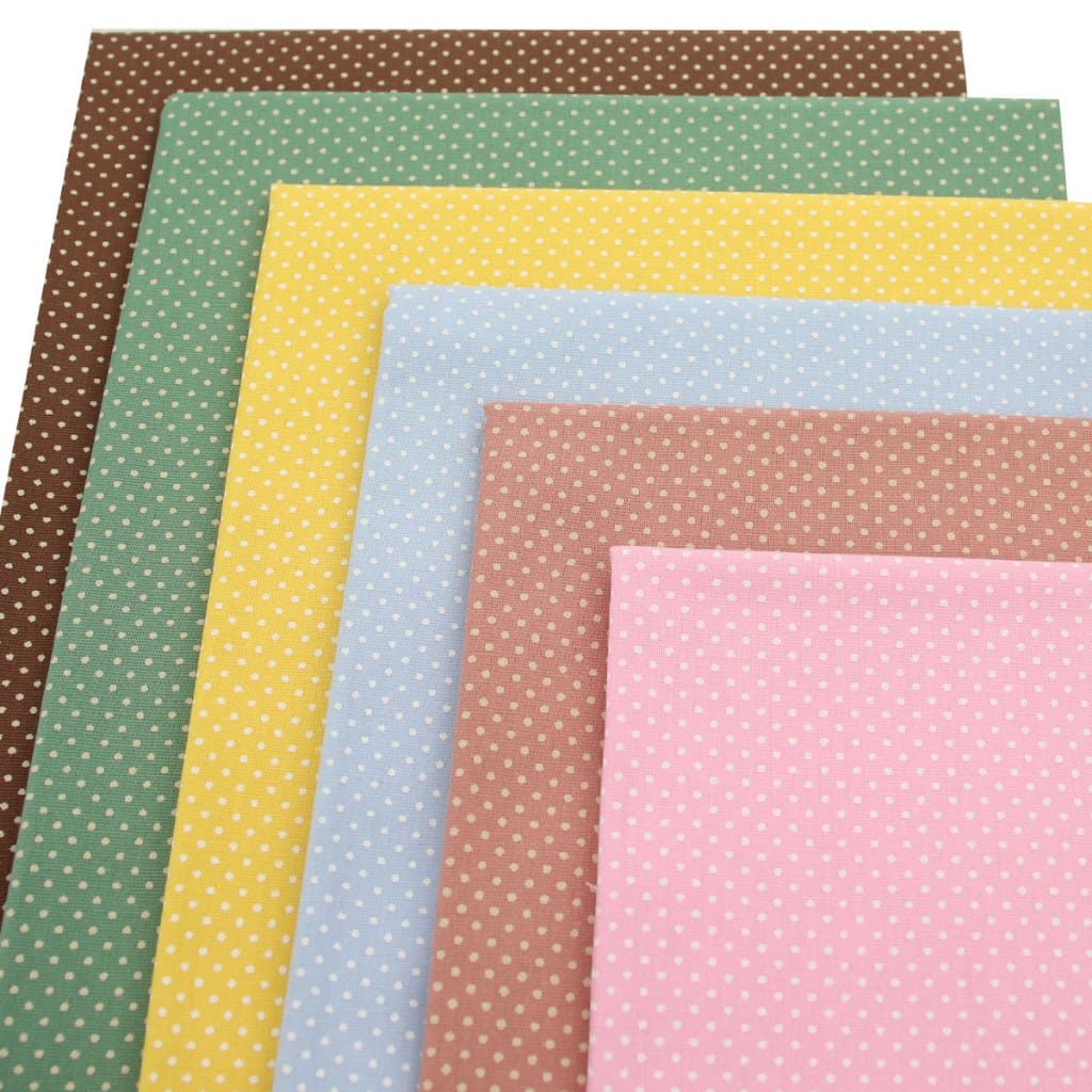 Kit Tecido Tricoline Composê Mini Poá Patchwork - 6 Cortes (50 x 75 cm)
