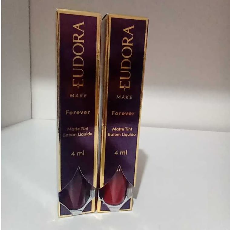 💄 Batom Líquido Eudora Glam Forever Matte Tint – 18H Duração ⏳ | Não Transfere 🚫 | Vermelho Radiante ❤️ ou Vinho Sublime