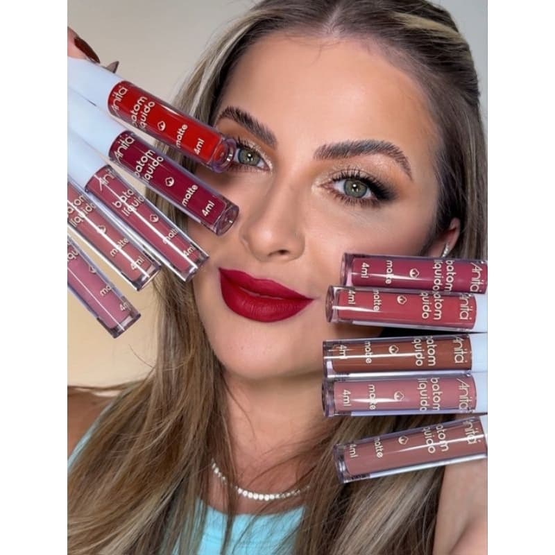 Batom Líquido Anita 4ml | Matte, Alta Fixação, Cores Intensas