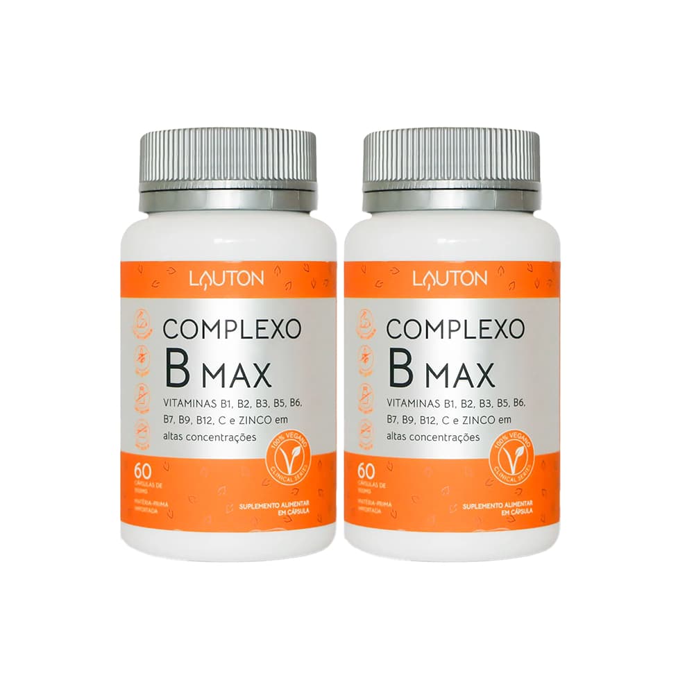 Complexo B Max Lauton - Vitaminas B + Vitamina C e Zinco 60 Caps
