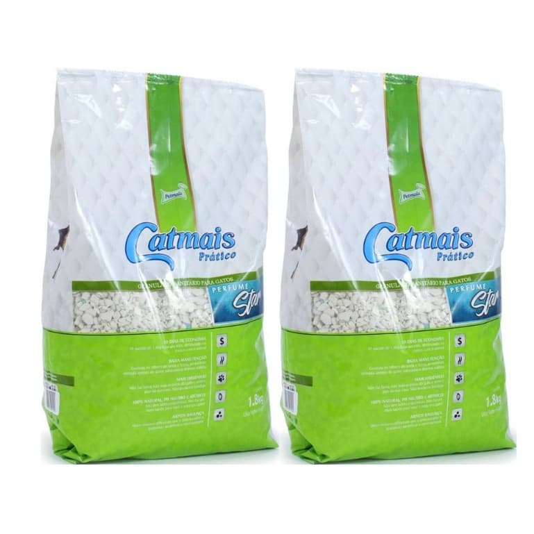 Kit C/ 2 Pacotes Granulado Catmais 1,8kg (3,6kg) - Areia Sanitária Premium para Gatos