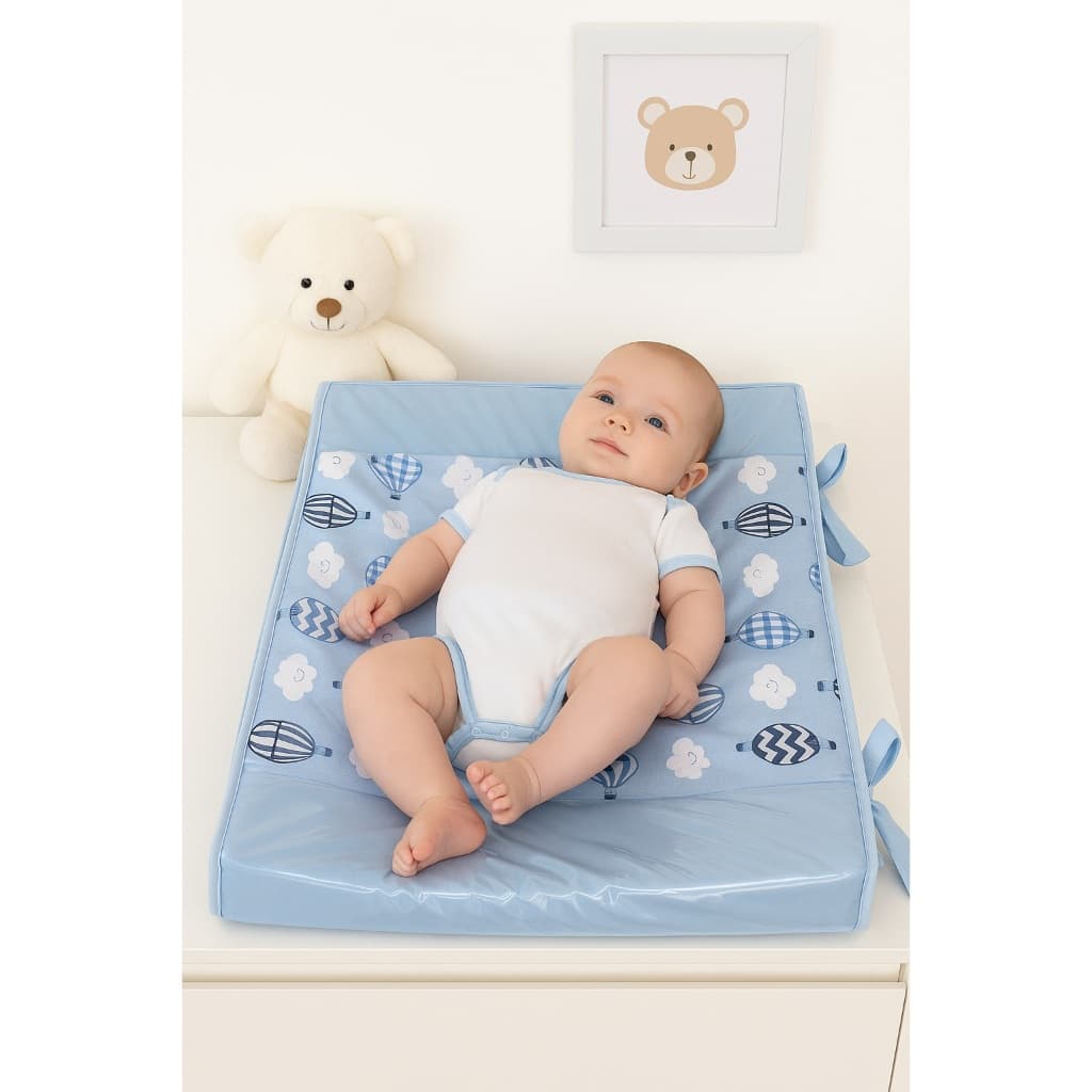 Trocador De Bebê C/Plástico Infantil Quarto 65 x 40 Estampa de Balão Enxoval de bebe Roupa de bebe