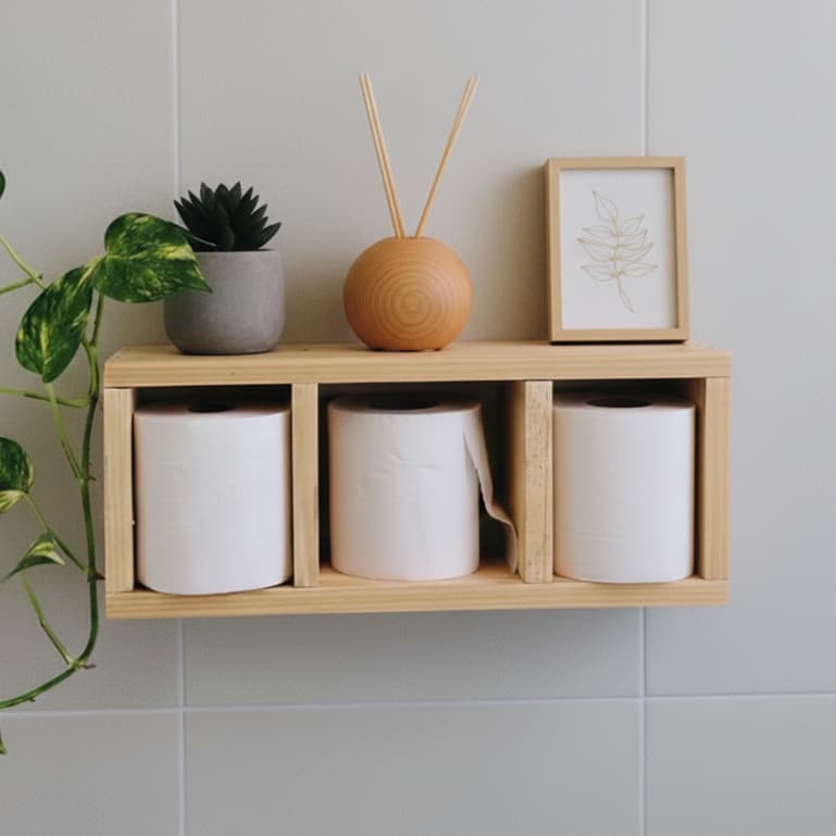 Nicho Retangular 50cmx20cm Triplo Suporte Parede Prateleira 100% Madeira Pinus Decoração Quarto Sala Cozinha Banheiro