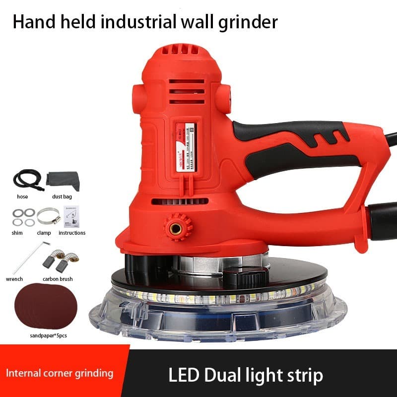 Lixadeira De Parede Teto Drywall Elétrica 800w Com Led E Aspirador Coletor De Pó Produ Profissional