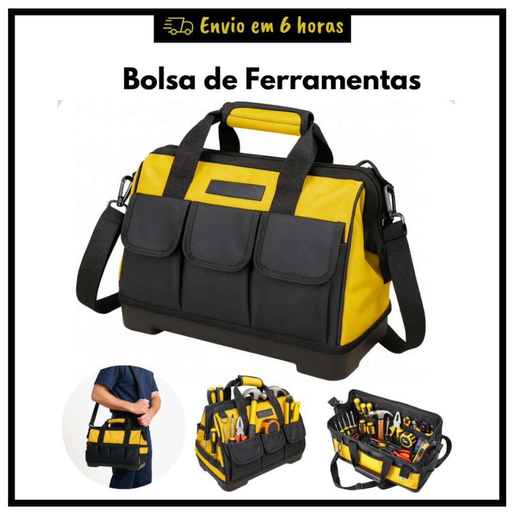 Bolsa Ferramentas Mochila Maleta Caixa  Grande Reforçada Com Alça Kit Ferramentas