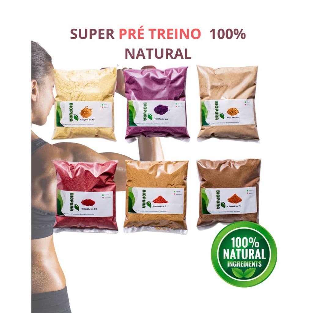 Pré-treino em pó Biotreno Natural – Mix Alimentar 100% Natural para Rotina Ativa | Ingredientes Selecionados