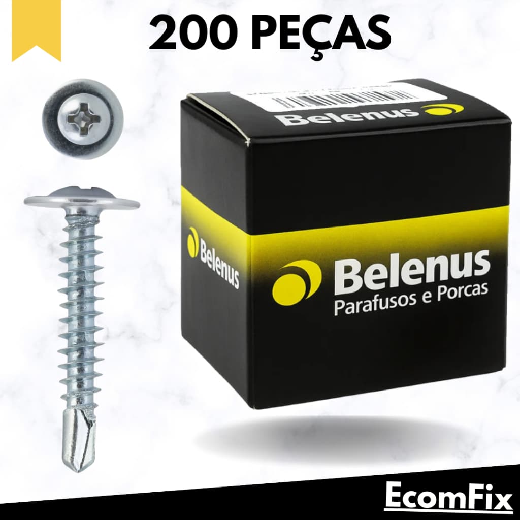 Parafuso Auto Brocante Flangeado Phillips 4,2x45 Para Metalon Drywall - Caixa 200 Peças