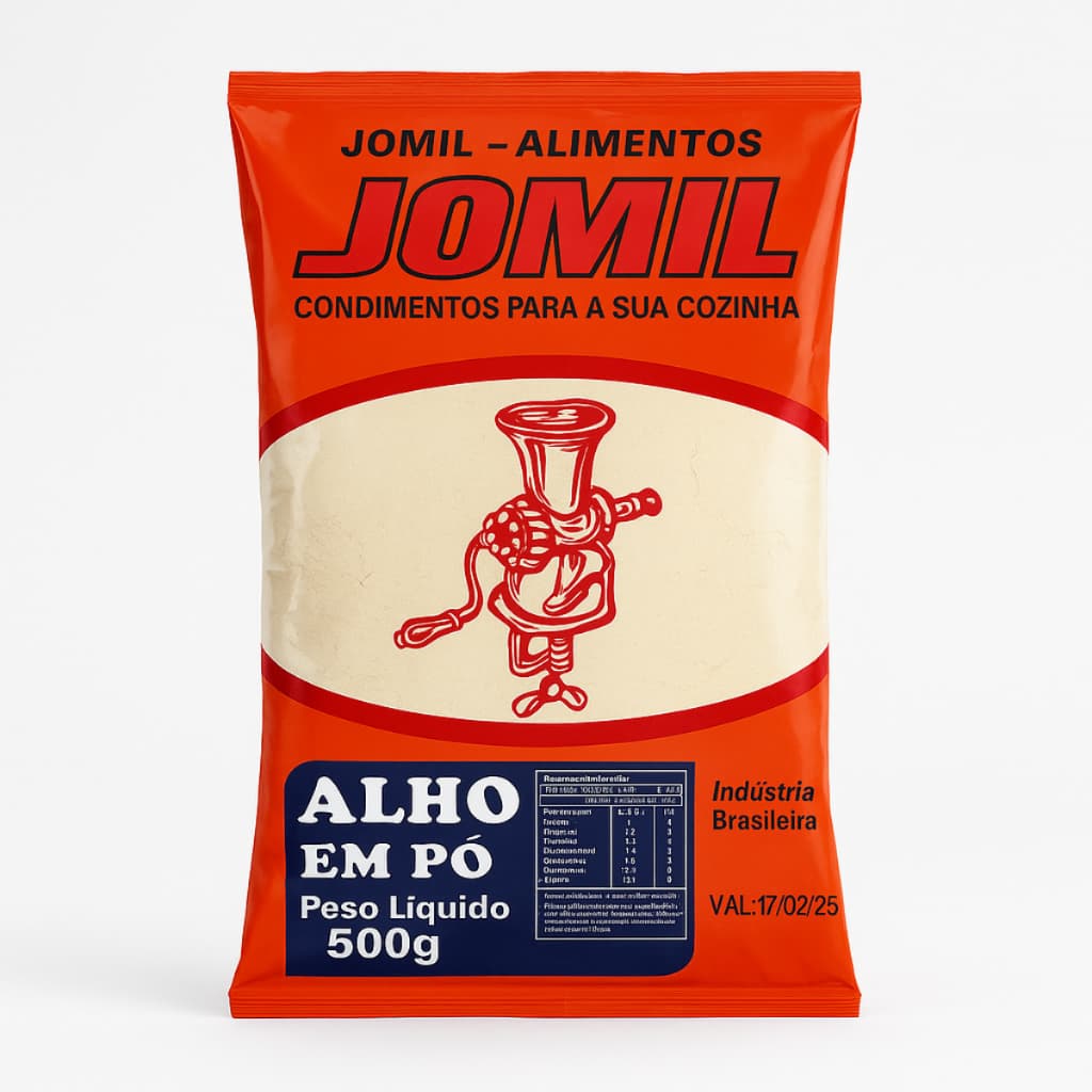 Alho Em pó Jomil 500g Condimento Tempero Culinário Profissional Restaurante Cozinha Qualidade Sabor