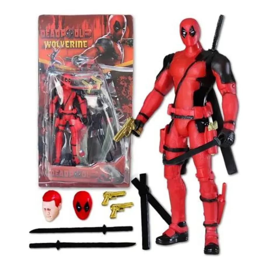 Boneco Deadpool Articulado Avengers 18cm Action Figure Articulada com Acessórios Presente Menino