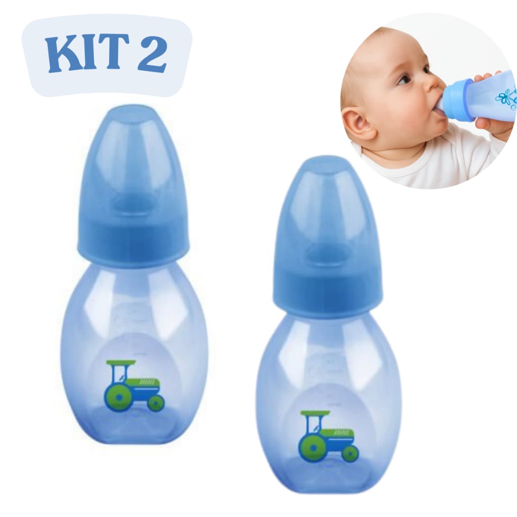 Chuquinha Para Bebê 60ml Bico Silicone - Kit 2 Mamadeiras