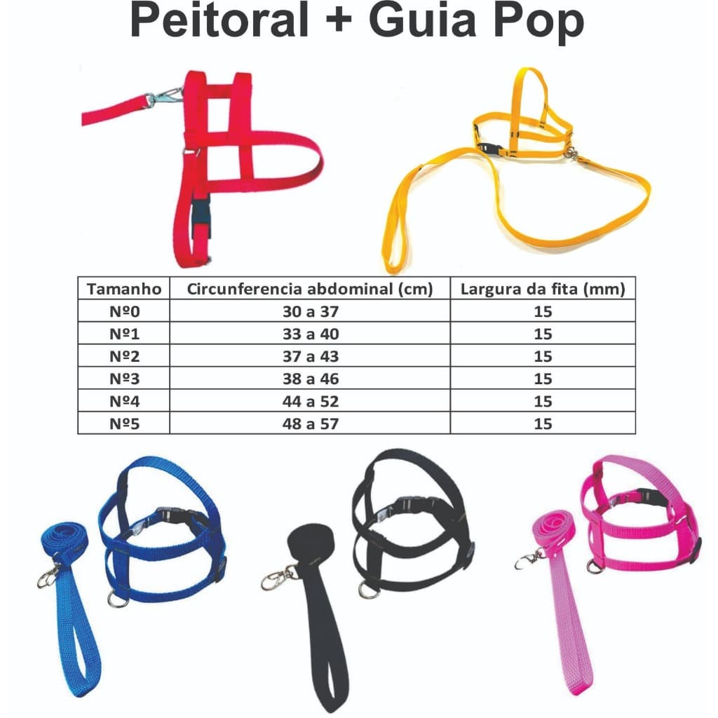 Peitoral e Guia Nylon para Cães