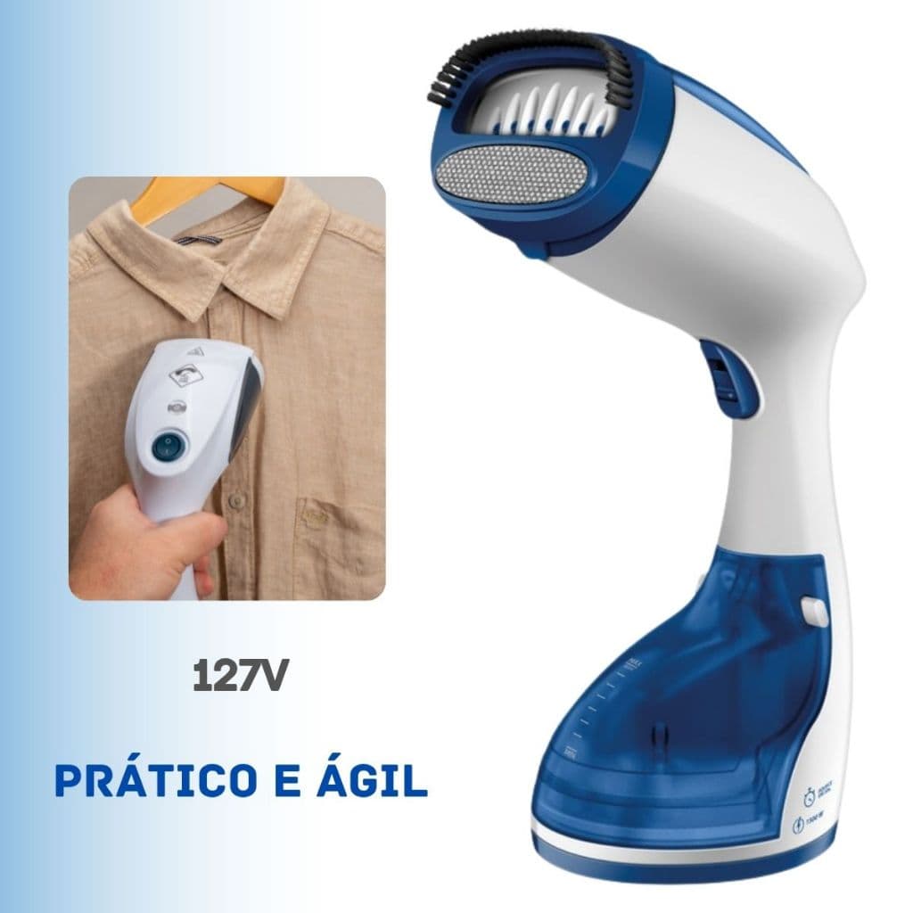 Passadeira A Vapor Portátil 127v Vaporizador Para Roupas Tira Amassado Rugas e Higieniza 1100W