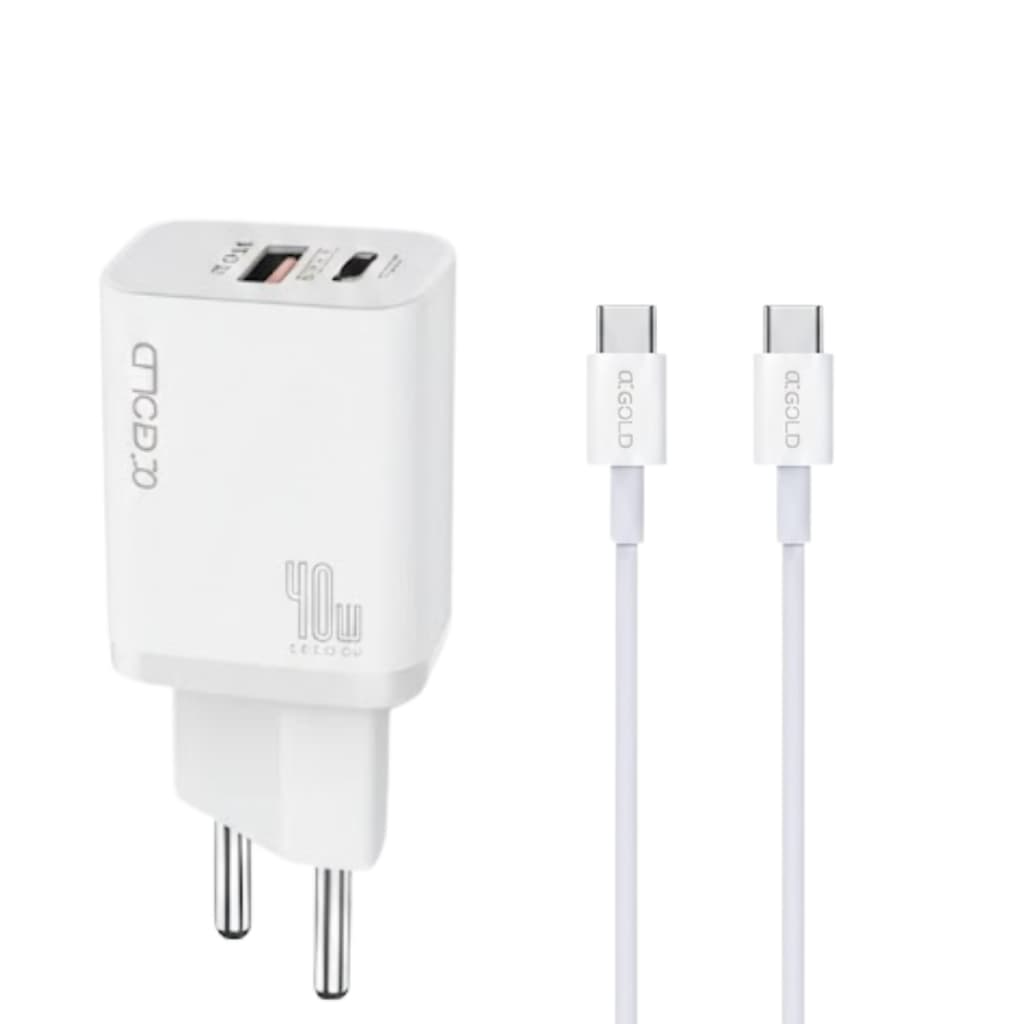 Kit Carregador Turbo 40w Cabo e Fonte Carga Rápida Usb C Carregadores Compatível com Iphone
