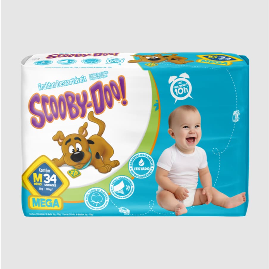 Fralda Scooby-Doo M 34 unidades - CCM