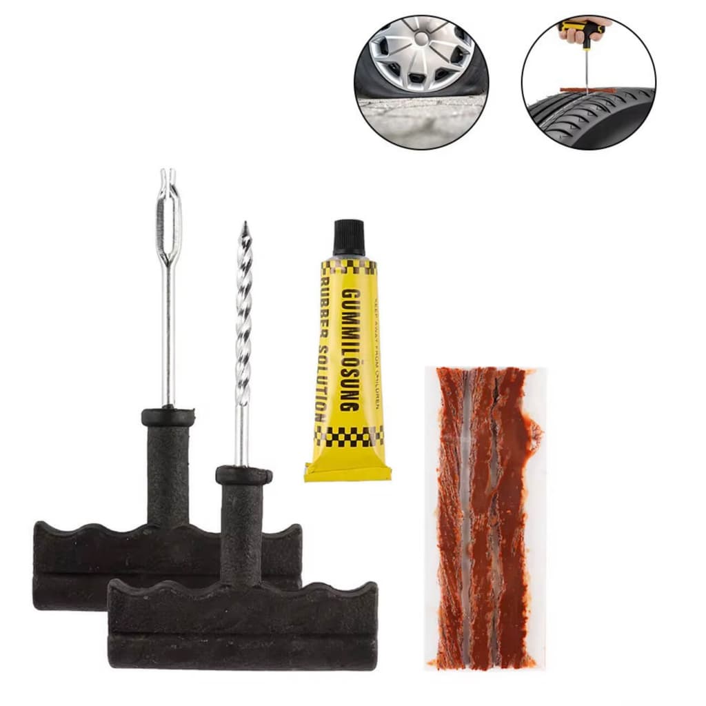 Kit Reparo de Pneu Remendo Kit Reparo Pneu Completo Para Emergência