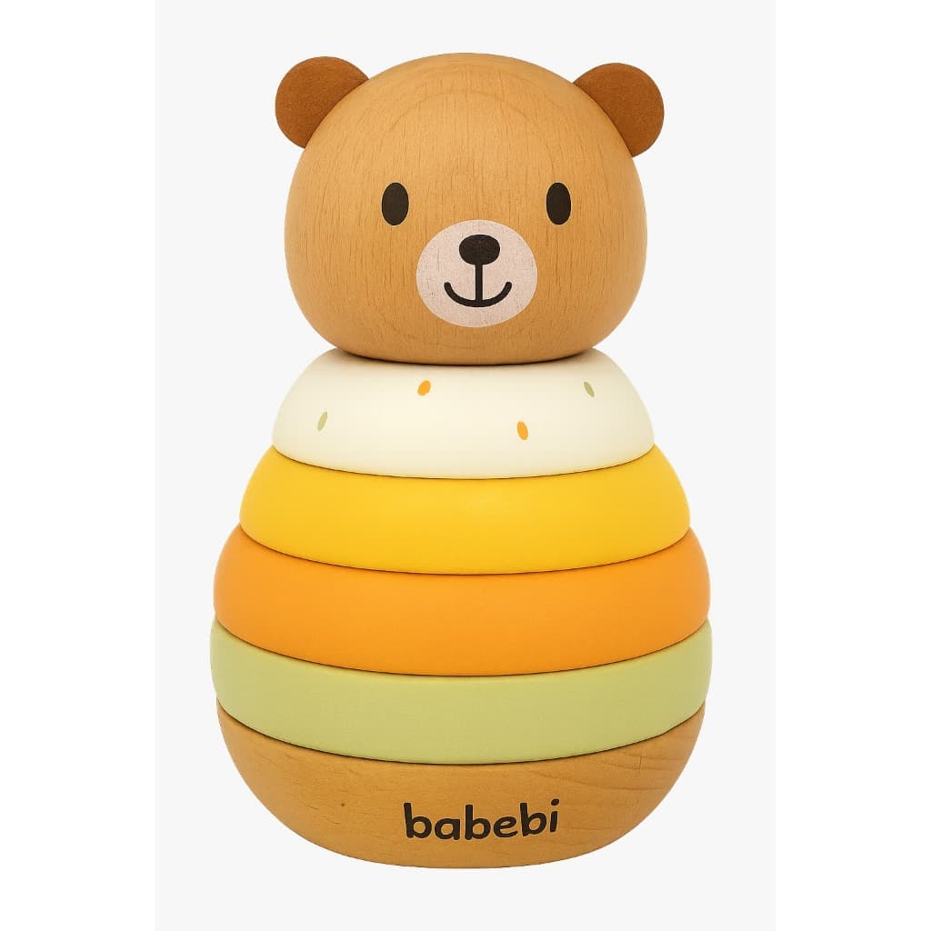 URSINHO DE EMPILHAR - Brinquedo Educativo de Madeira BABEBI - brinquedo montessori
