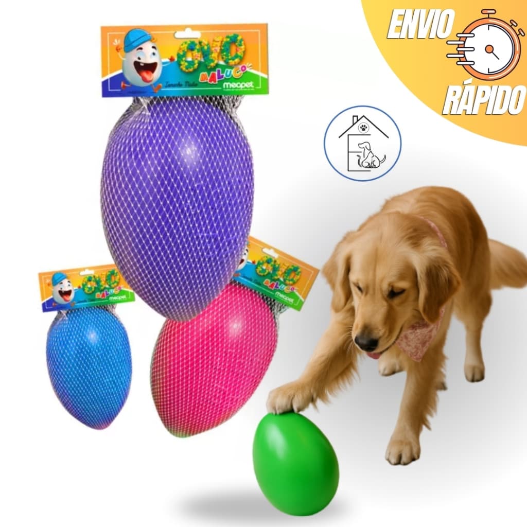 BRINQUEDO MORDEDOR PARA CACHORRO OVO MALUCO PET MATERIAL RESISTENTE MECPET