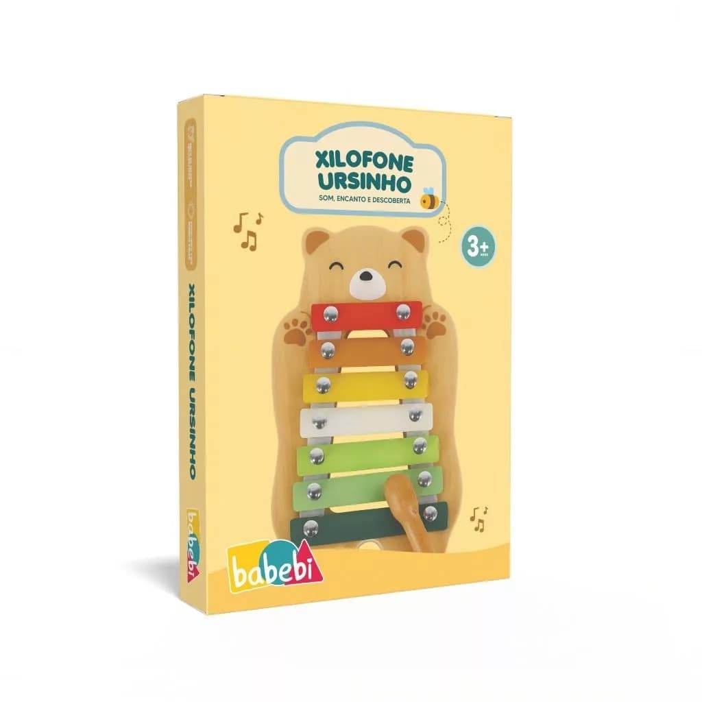Xilofone Ursinho -- Brinquedo Educativo de Madeira Importados BABEBI -- brinquedo montessori