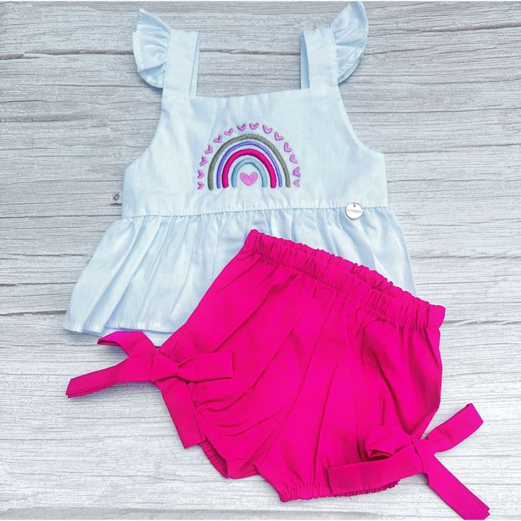Conjunto Infantil Roupa de Bebê Menina 6 a 12 Meses |Vestido Batinha +Calcinha Tapa Fralda |100% Algodão |Promoção Verão
