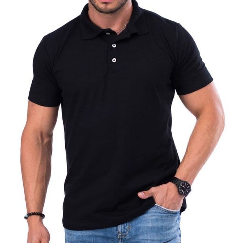 camisa masculina polo social algodão casual slim Piquet lisa básica
